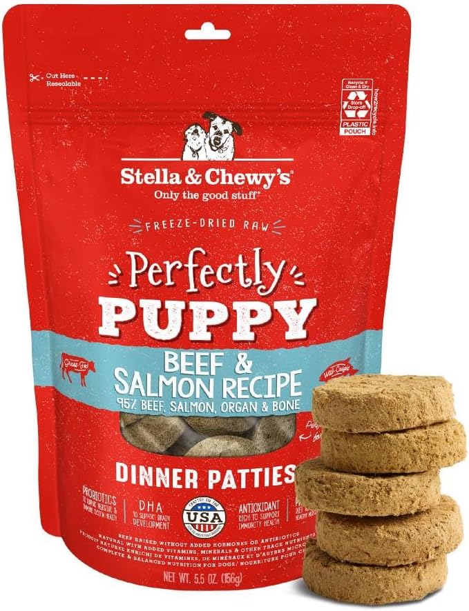 Stella & Chewy's Freeze Dried Raw Dinner Patties - Crafted for Puppies - Grain Free, Protein Rich Perfectly Puppy Beef & Salmon Recipe - 14 oz Bag - Image 14