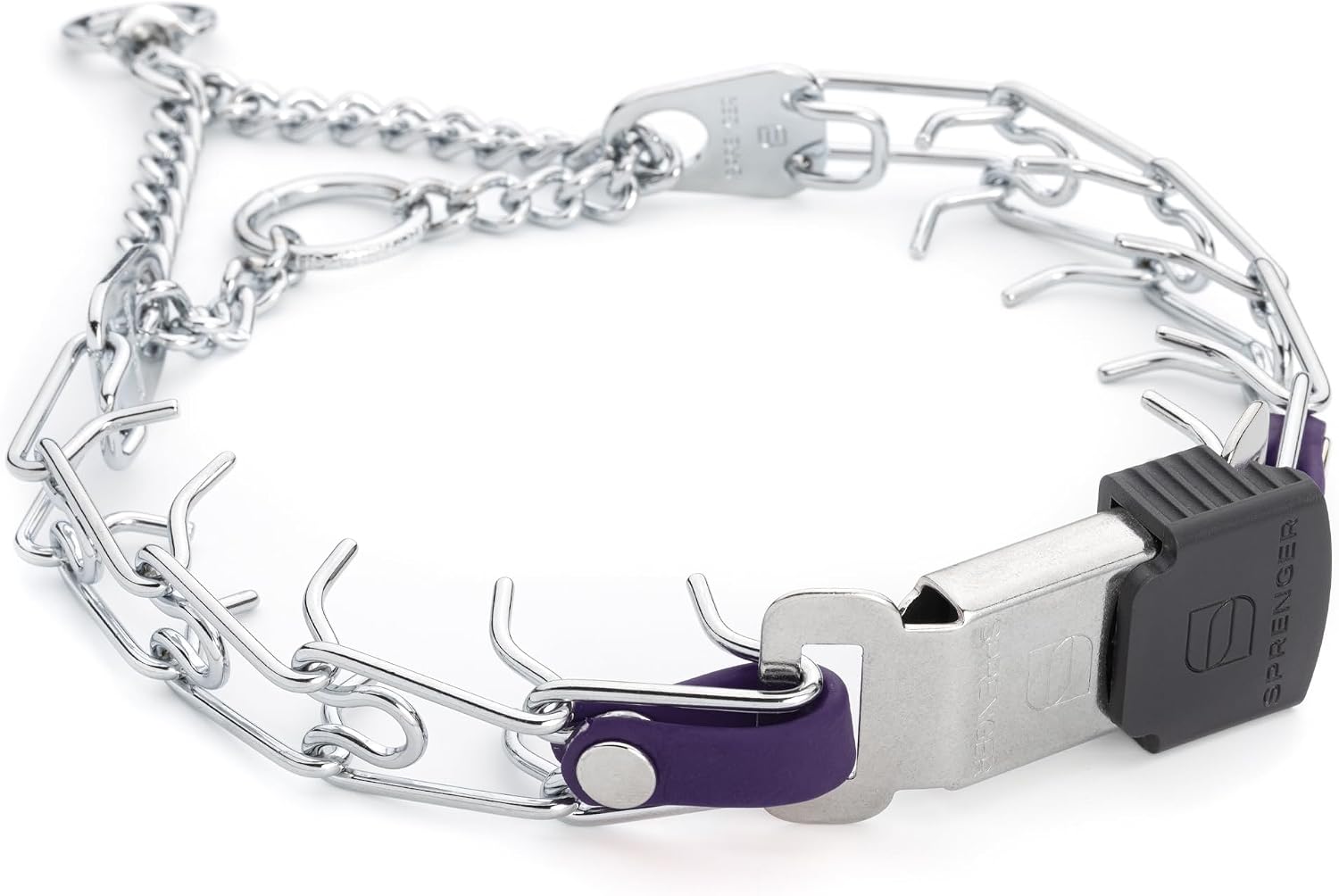 Herm Sprenger Prong Collar with Quick Release Cliclock Buckle & Biothane Insert & Swivel Ring | Chrome Plated Steel No Pull Dog Training Collar Made in Germany, Black 16in x 2.25mm Necks up to 13-14in - Image 11