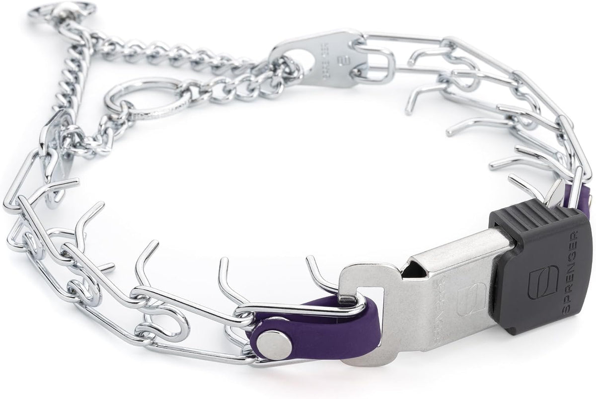 Herm Sprenger Prong Collar with Quick Release Cliclock Buckle & Biothane Insert & Swivel Ring | Chrome Plated Steel No Pull Dog Training Collar Made in Germany, Black 16in x 2.25mm Necks up to 13-14in - Image 11