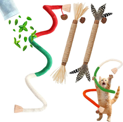 Professional studio shot of the Grembeb cat toy collection