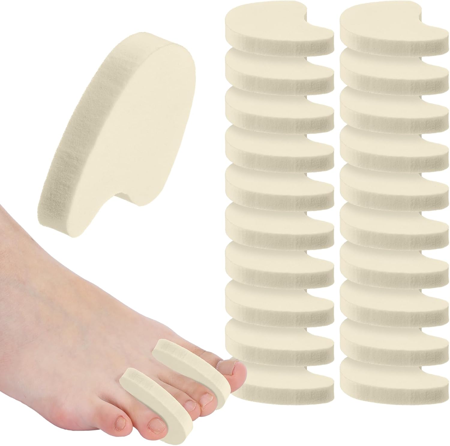 Honeydak large foam toe spacers 20 pack front view