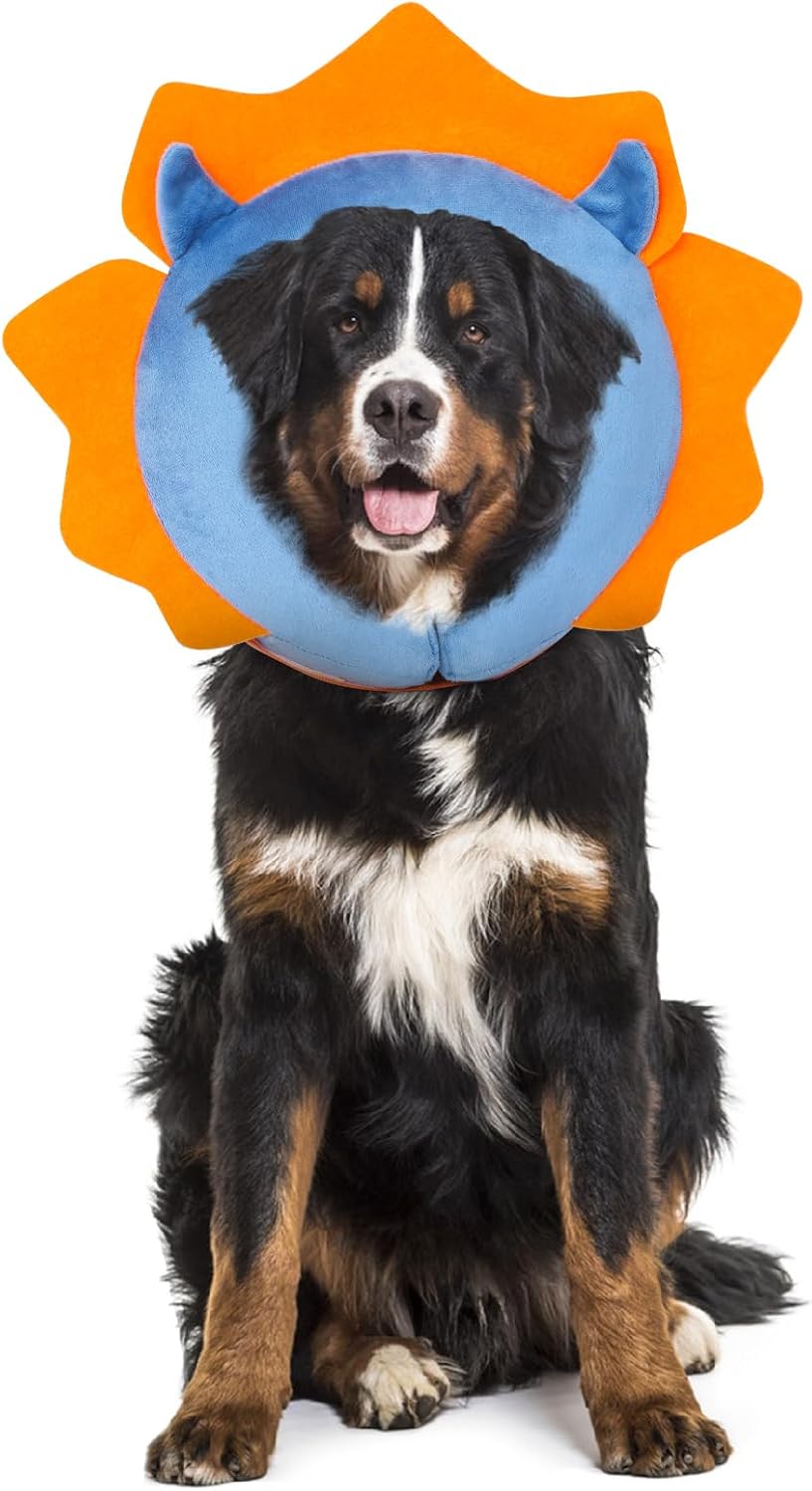 IEUUMLER Inflatable Recovery Dog Collar, Protective Donut Cone, Adjustable Soft Collar for Dog and Cat After Surgery Prevent from Biting & Scratching EU002 - Brown Lion L - Image 14