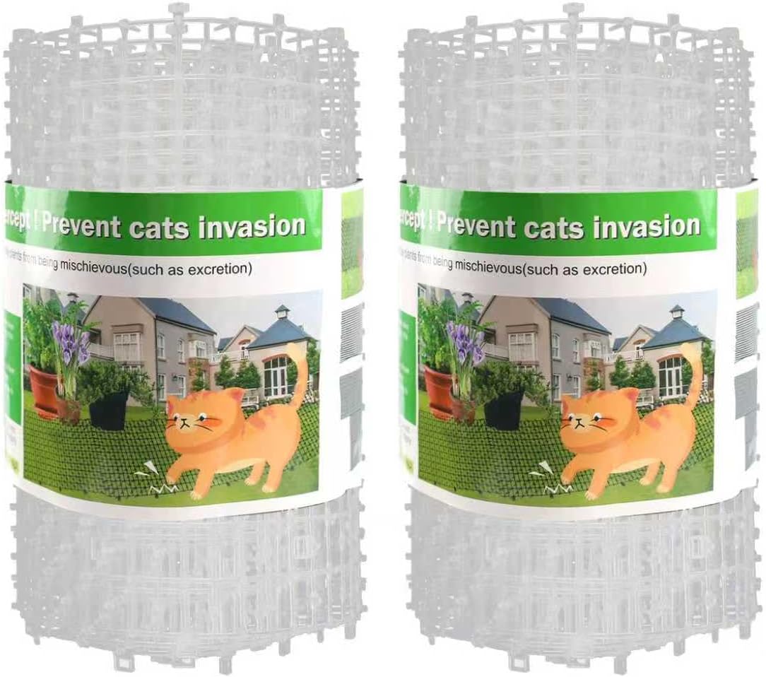 Pet Repellent Mat, White, 6.5 feet with 8 Ground Stakes 8 Zip Tie, Cat Repellent Mat with Gentle Spikes for Garden/Backyard, Dog and Raccoon Deterrent Mat, 78.74 inches x 11 inches. - Image 11