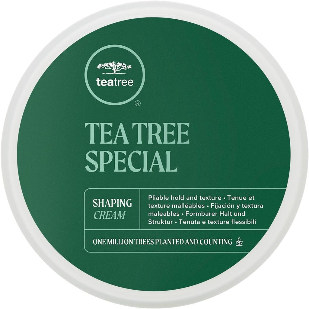 Paul Mitchell Tea Tree Shaping Cream front view container for matte finish hair styling