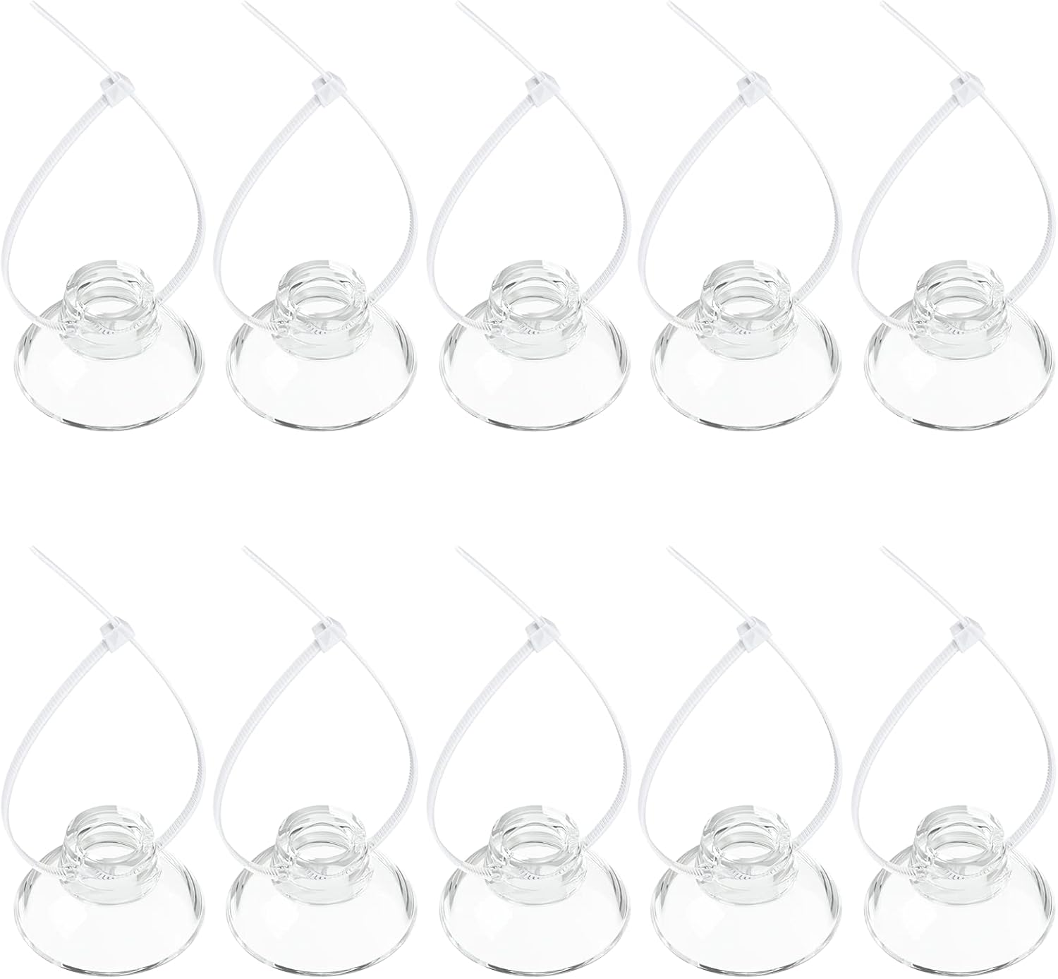 Pawfly aquarium suction cups and adjustable zip ties pack front view for fish tank organization.