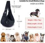 Side view of Natuya dog sling with front zipper storage pocket