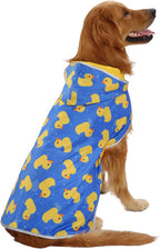 Adjustable hook and loop belly strap on the HDE large size dog raincoat.