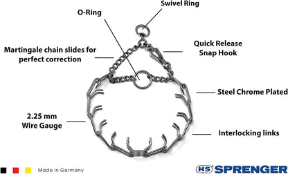 Herm Sprenger quick release dog collar close up showing the secure buckle mechanism