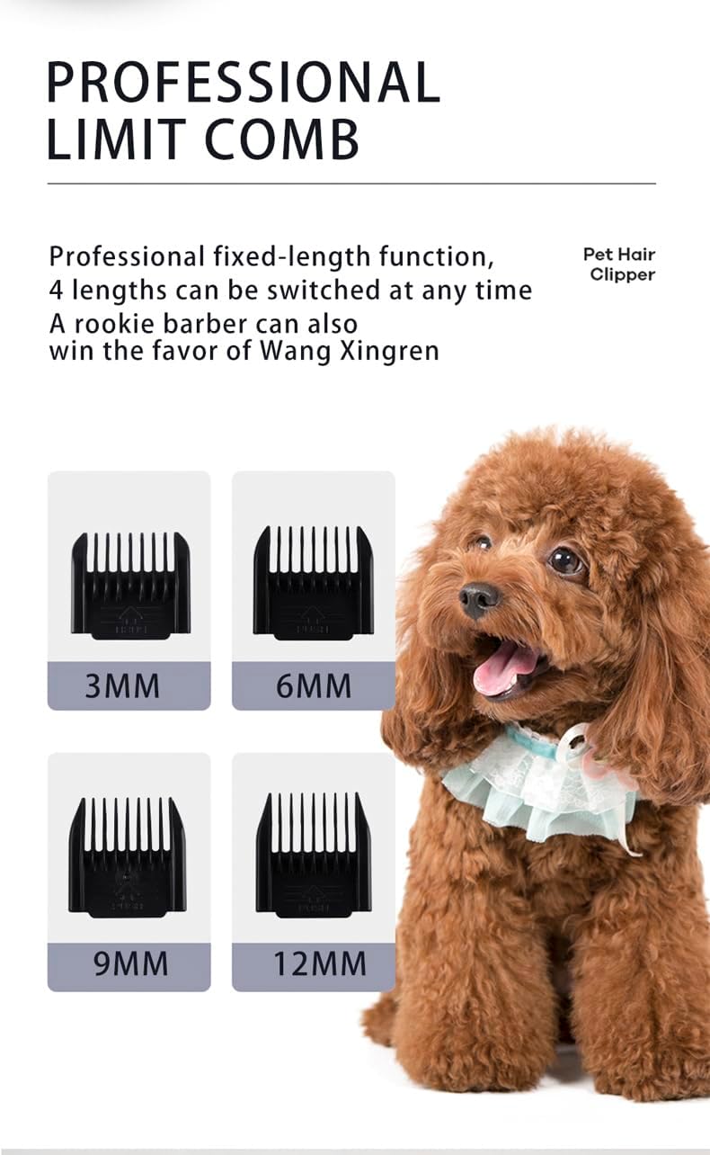 Rechargeable wireless dog grooming machine silver and black edition