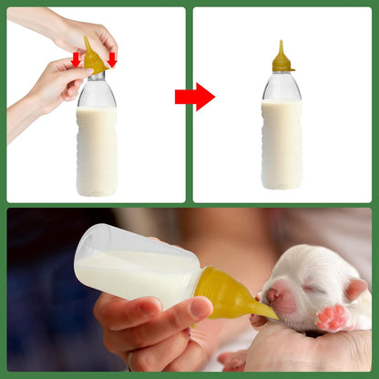 ViaGasaFamido replacement pet nursing tips showing compatibility with common plastic bottle openings