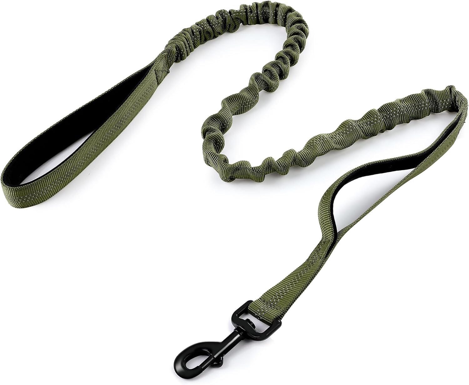rabbitgoo Tactical Bungee Dog Leash with Shock Absorption, Military Training Leash with 2 Padded Control Handles for Medium Large Dogs, 5.2FT, Black - Image 12