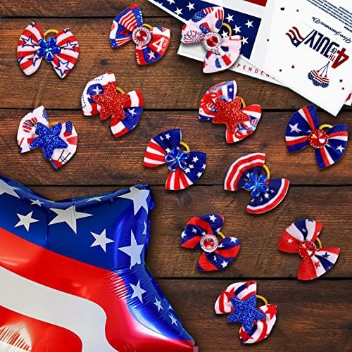 Bulk pack of 100 piece patriotic pet hair accessories