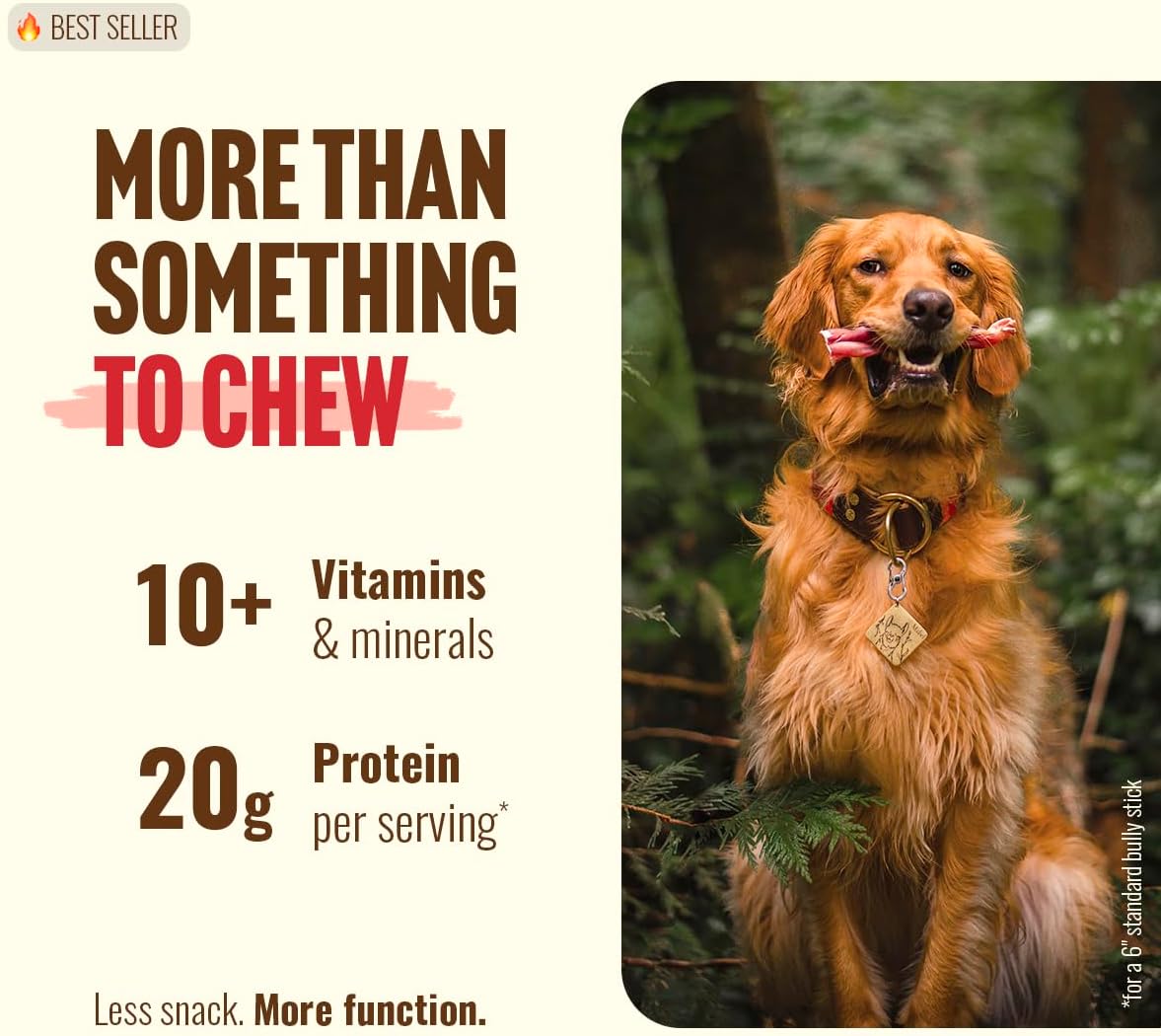 Natural Farm six inch beef pizzle treats in sustainable packaging