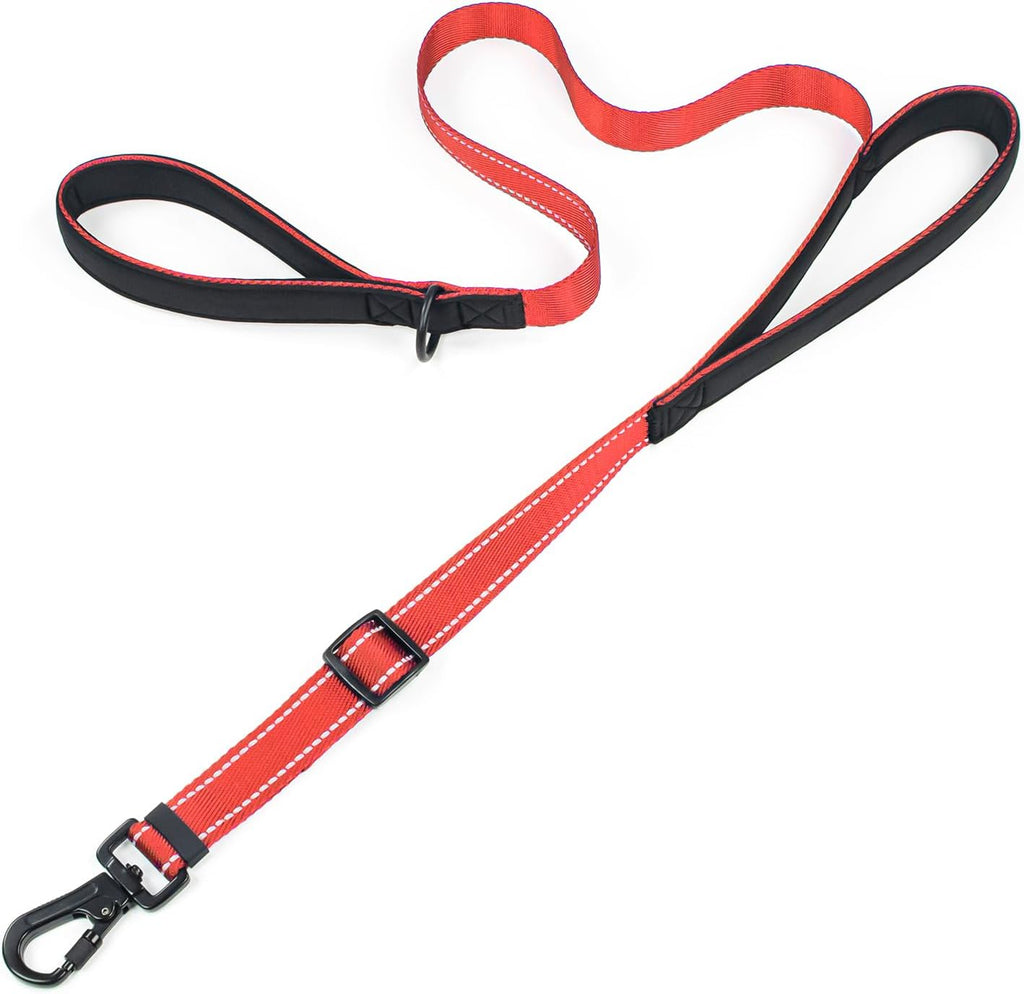 Dog Leash for Large Dogs, Double Handle Heavy Duty Adjustable Leash with Soft Padded Handles, Traffic Control Training Lead for Walking, Running (Pink & Grey Stripe, 6 ft) - Image 13