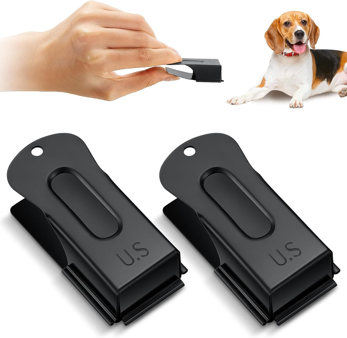 Vercanmonth brass dog training clicker front view matte black finish