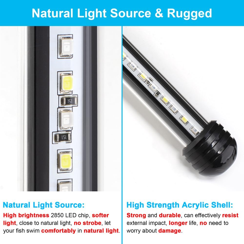 Close up view of Datoo 7.5 inch aquarium lighting bar