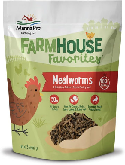 Manna Pro Farmhouse Favorites mealworms label detail