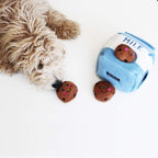 Authentic USA imported ZippyPaws boredom relief pet puzzle packaging details.