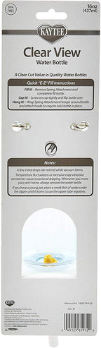 Kaytee 16 ounce water bottle 2 pack showing sipper tube and duck indicator