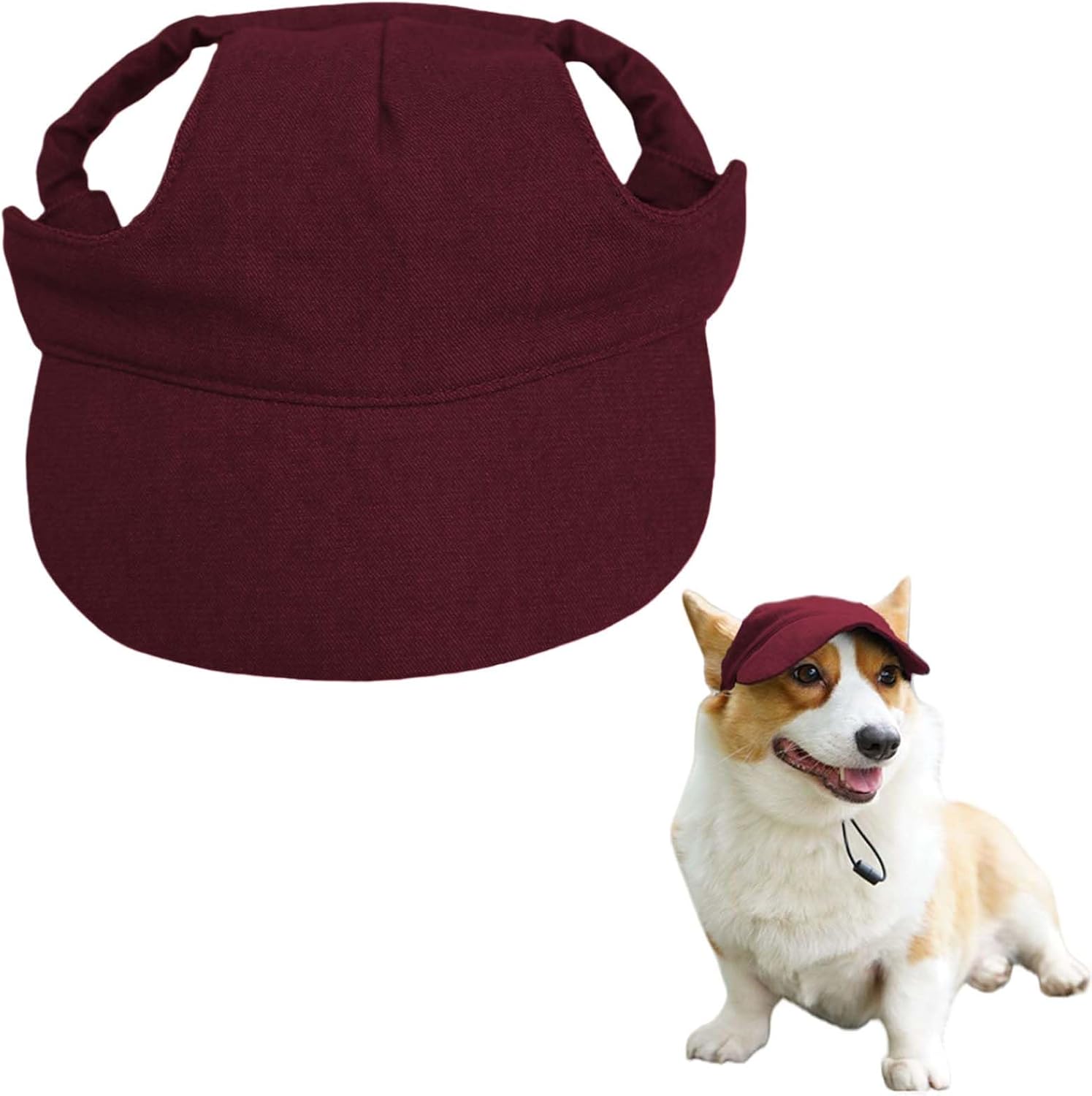 Dog Baseball Cap,Pet Summer Beach Hat,Dog Cat Sunbonnet Cap with Ear Holes,Adjustable Cat Visor for Small Medium Large Dogs (Blue, Medium) - Image 9