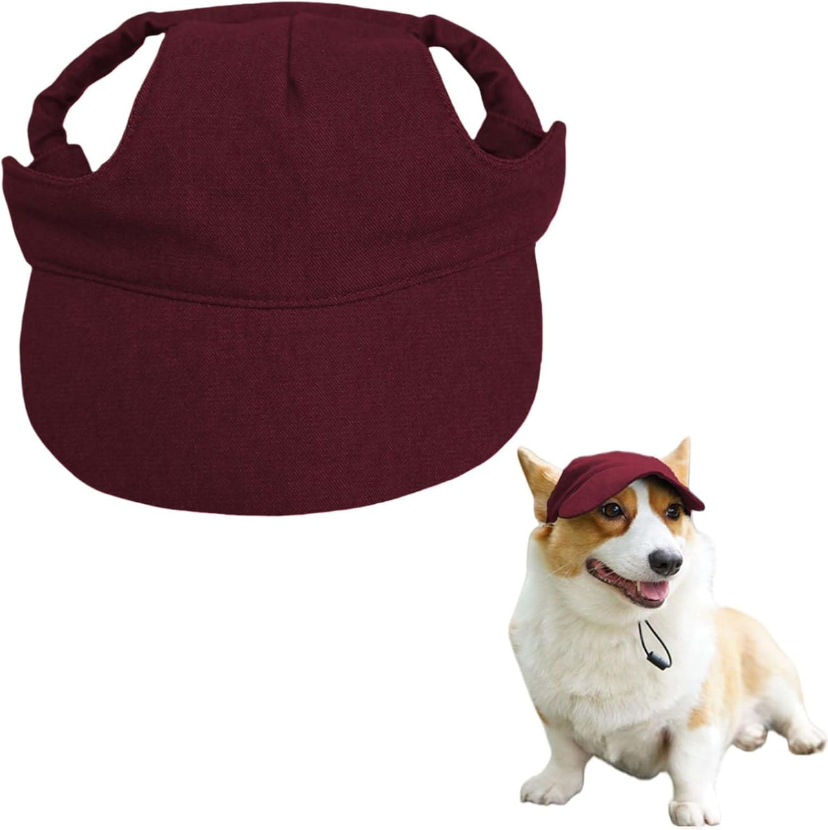 Dog Baseball Cap,Pet Summer Beach Hat,Dog Cat Sunbonnet Cap with Ear Holes,Adjustable Cat Visor for Small Medium Large Dogs (Blue, Medium) - Image 9