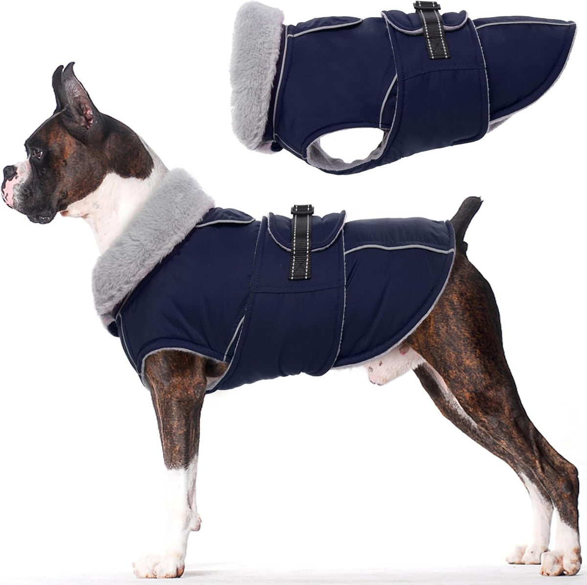 Lelepet Dog Coat Waterproof Dog Jacket Reflective Fleece Vest with Adjustable Buckle & Leash Hole Windproof Cold Weather Coats for Small Medium Large Dogs, Warm Hunting Vest, Orange, XXL - Image 14
