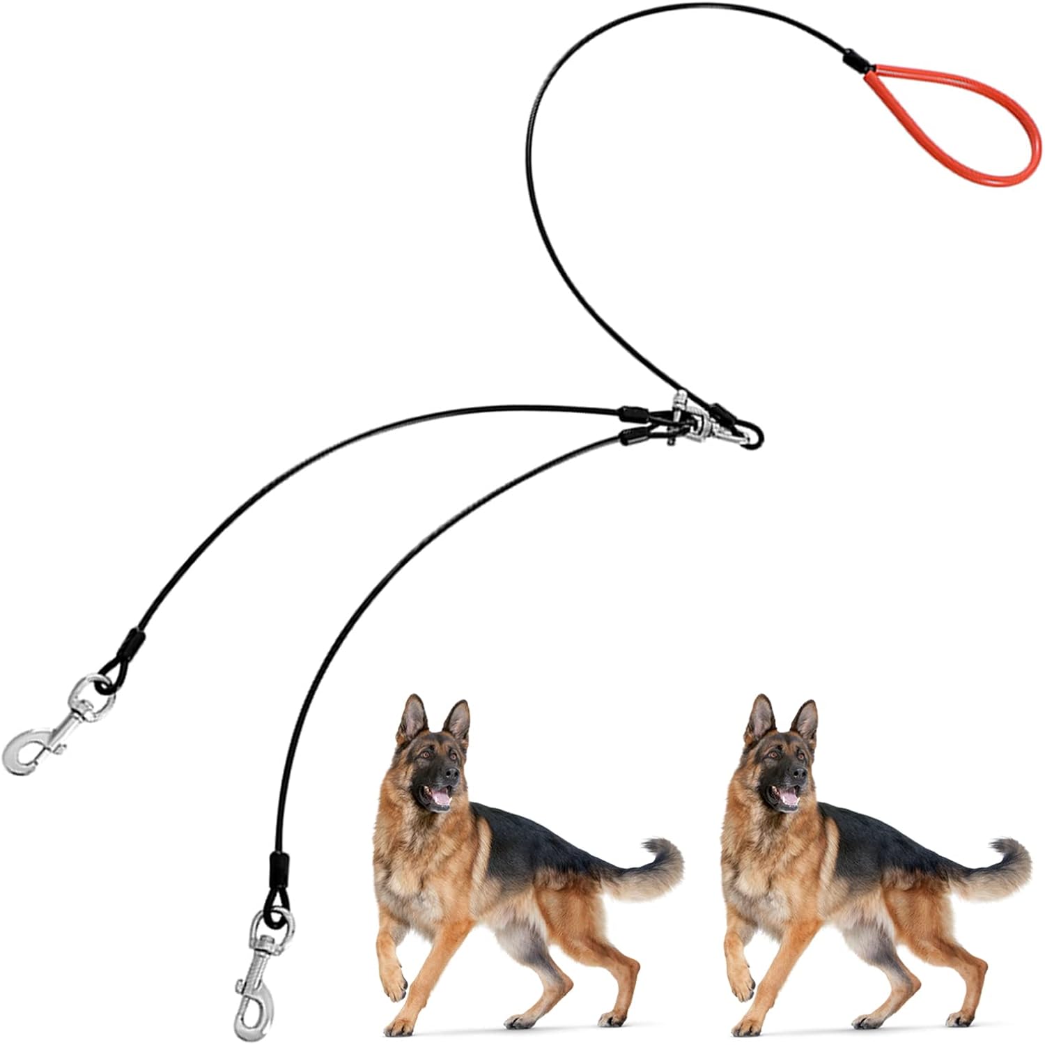 Heavy Duty Dog Leash, Chew Proof Metal Leash for Large Dogs (Up to 250lbs), WireRope Dog Leashes with Soft Silicone Grip (Black, 5 FT) - Image 12