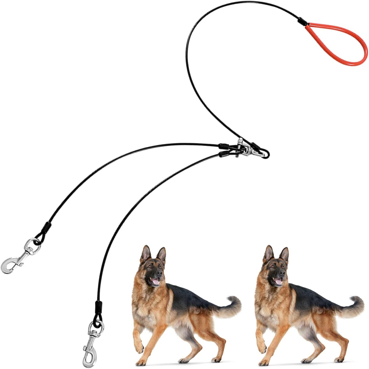 Heavy Duty Dog Leash, Chew Proof Metal Leash for Large Dogs (Up to 250lbs), WireRope Dog Leashes with Soft Silicone Grip (Black, 5 FT) - Image 12