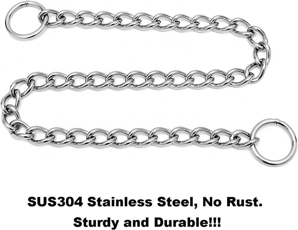 Youalso silver chain collar for puppy obedience