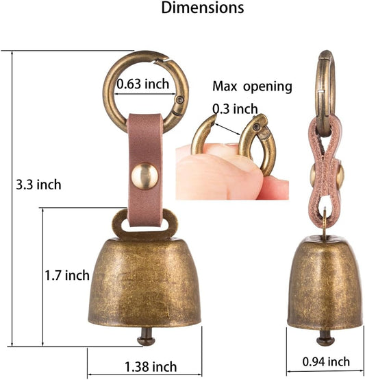 Dilidou Pet Bell with Quick Release Clip and Leather Strap