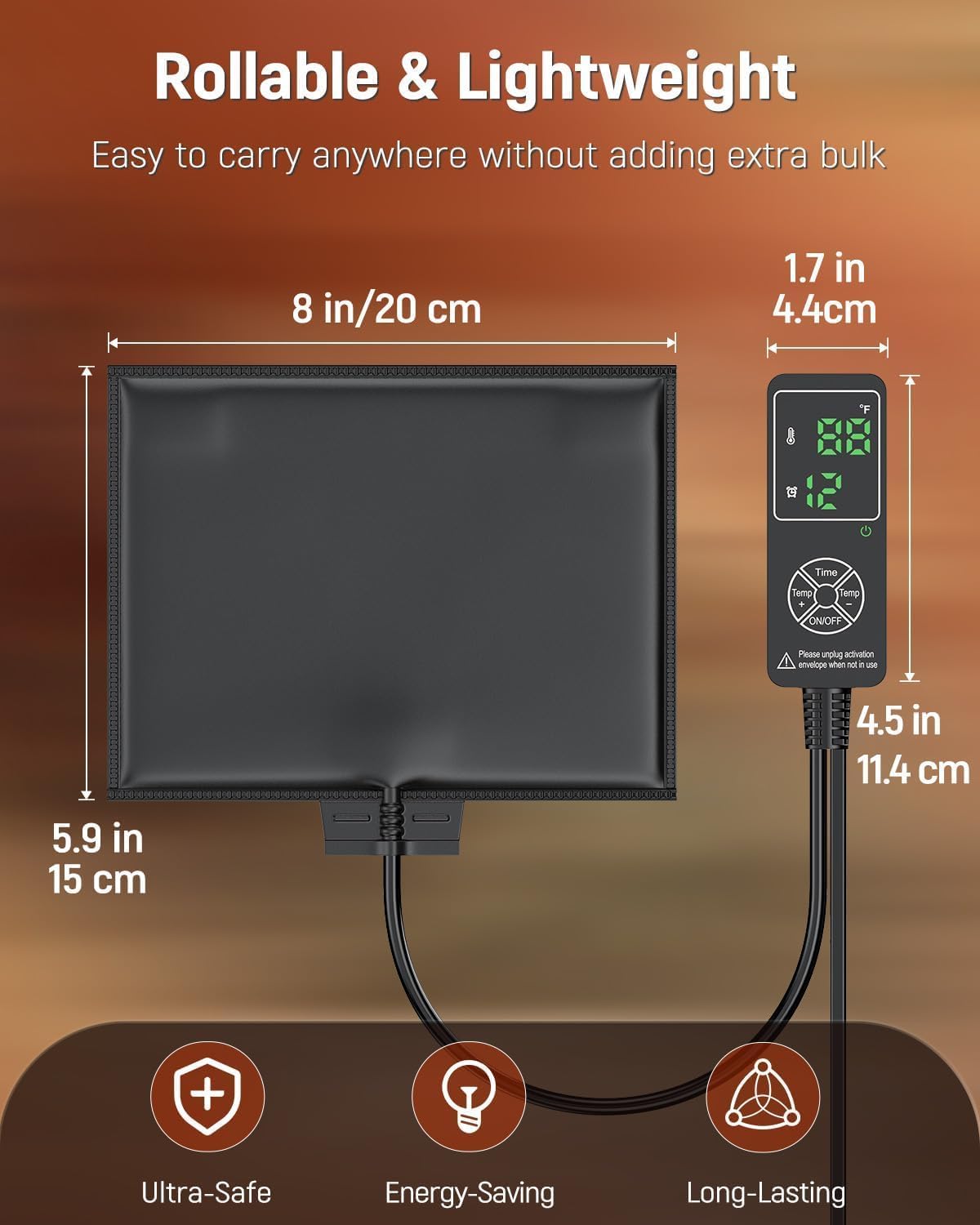 Pawfly graphene core heat pad packaging display