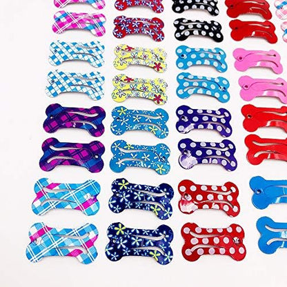Small dog wearing Pet Show bone shaped hair clips