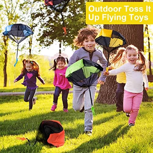 Juuxncgv parachute toy canopy showcasing the 16 inch wide stringless aerodynamic design.