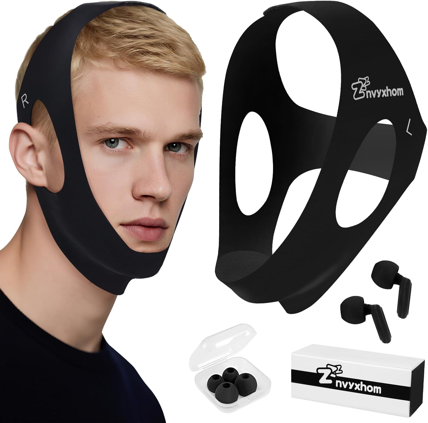 OHALEEP Anti Snore Chin Strap front view for snoring solution