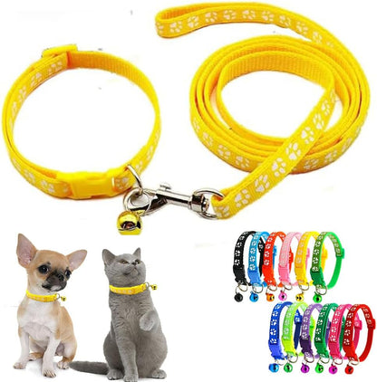 Green xs Dog Collar Leash Set, Puppy Collar Girl Reflectived Paw Print for XXS Xs Small Dog Cat Pet Animal Litter Tiny Kitten Boy Girls - Image 10