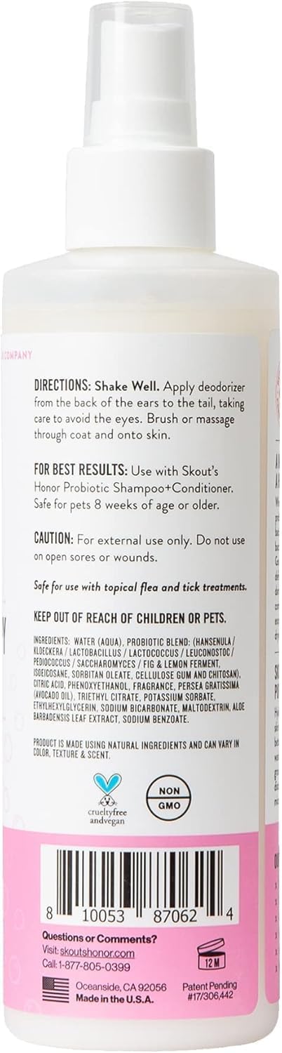 Authentic Skout's Honor probiotic pet care bottle for healthy dog skin microbiome