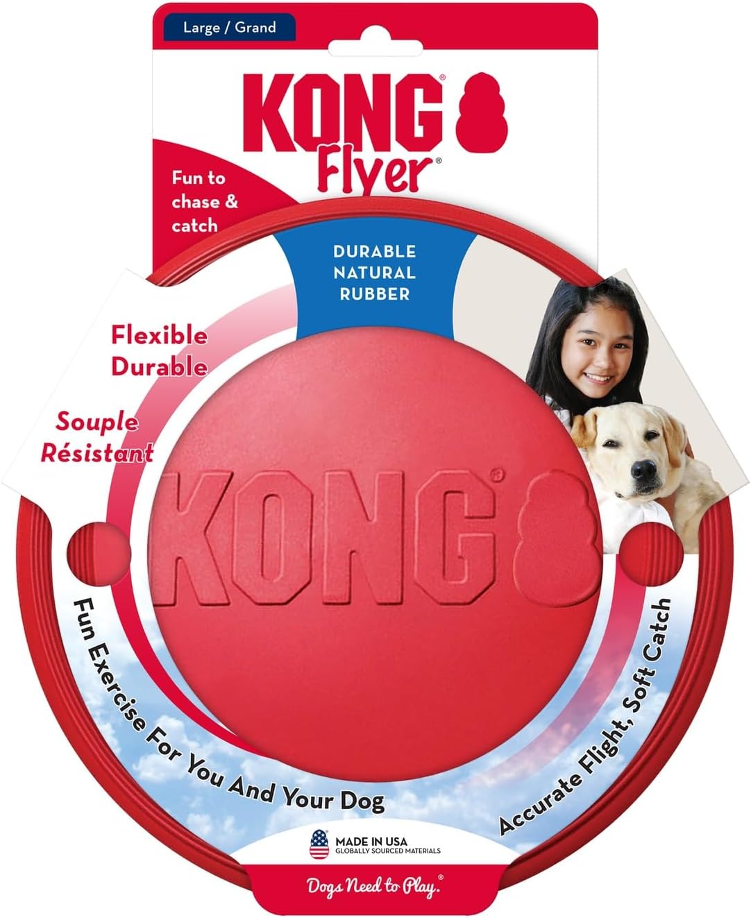 KONG Flyer - Durable Dog Toy for Outdoor Playtime - Natural Rubber Flying Disc, Dog Toy for Fetch - Safer Disc for Healthy Activity - for Medium/Large Dogs - Image 10