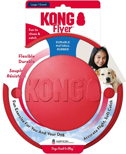 KONG Flyer - Durable Dog Toy for Outdoor Playtime - Natural Rubber Flying Disc, Dog Toy for Fetch - Safer Disc for Healthy Activity - for Medium/Large Dogs - Image 10