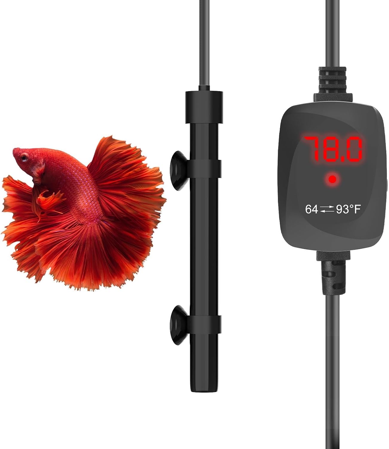 Mini Aquarium Heater 15W Super Small Fish Tank Heater with Digital Display Thermostat, Alumina Ceramic Betta Tank Heater Turtle Heater for 1-3 Gallon Tanks - Image 11