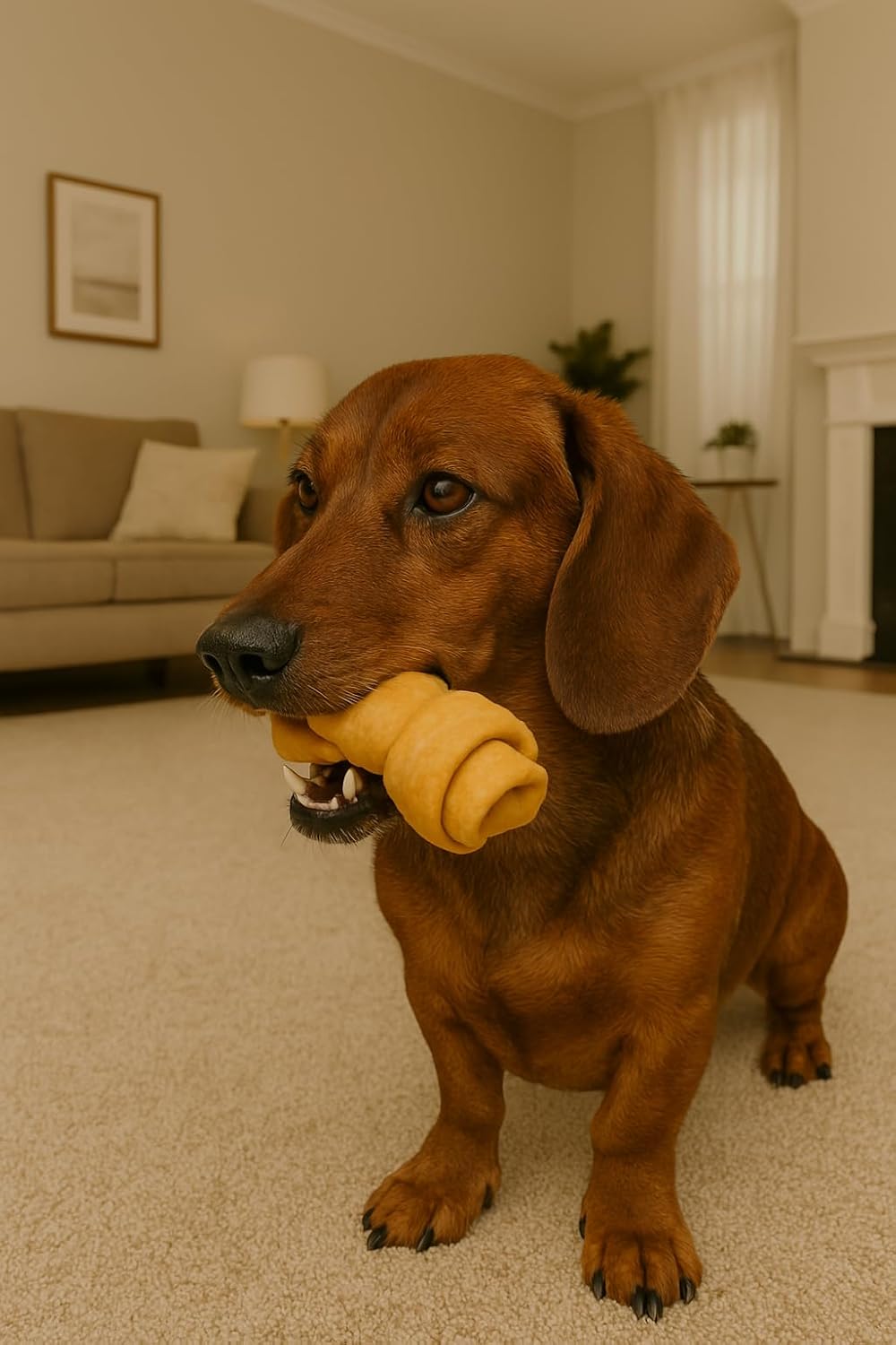 Chicken flavored dog chew treats pack of four close up