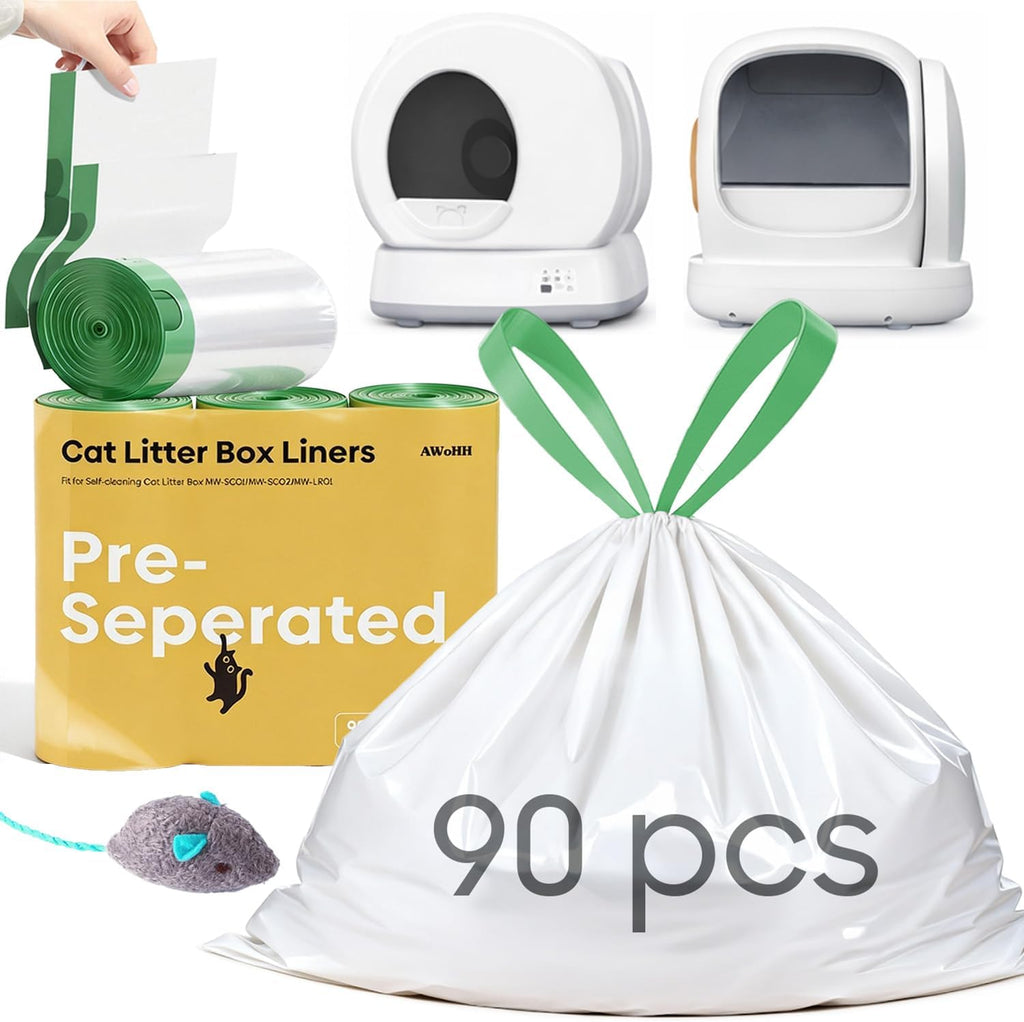 150 Tear-free Count Cat litter bags Liners Only Compatible with MW-SC01 MW-SC02 Meow Self-cleaning Cat Litter Box,Leak-proof 18" x 12.6" - Image 12