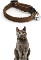 Full length layout of the GoldTiger adjustable white velvet breakaway collar with its safety components visible
