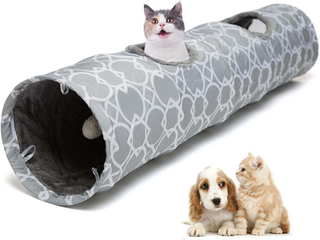 Rabbit playing inside luckitty straight pet tunnel
