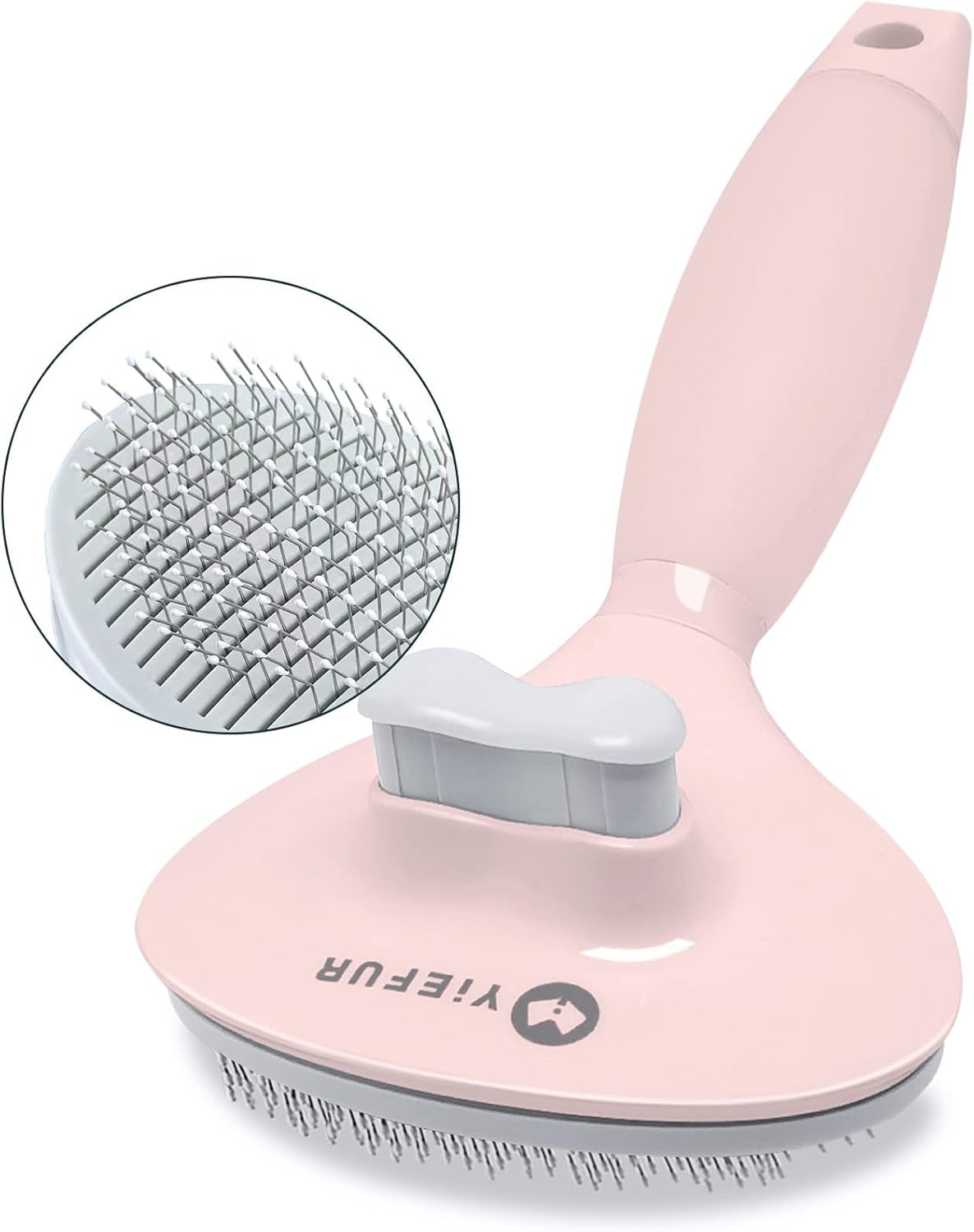 YiEFUR self cleaning slicker brush with retracted bristles for easy cleaning