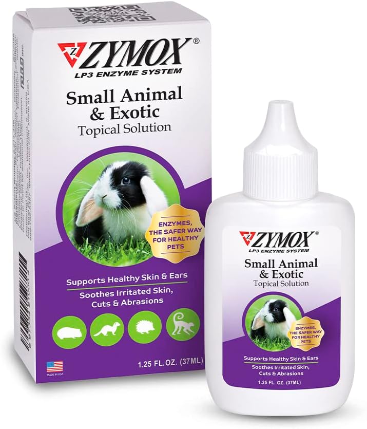 Zymox Small Animal And Exotic Topical Solution front view bottle for pet skin care
