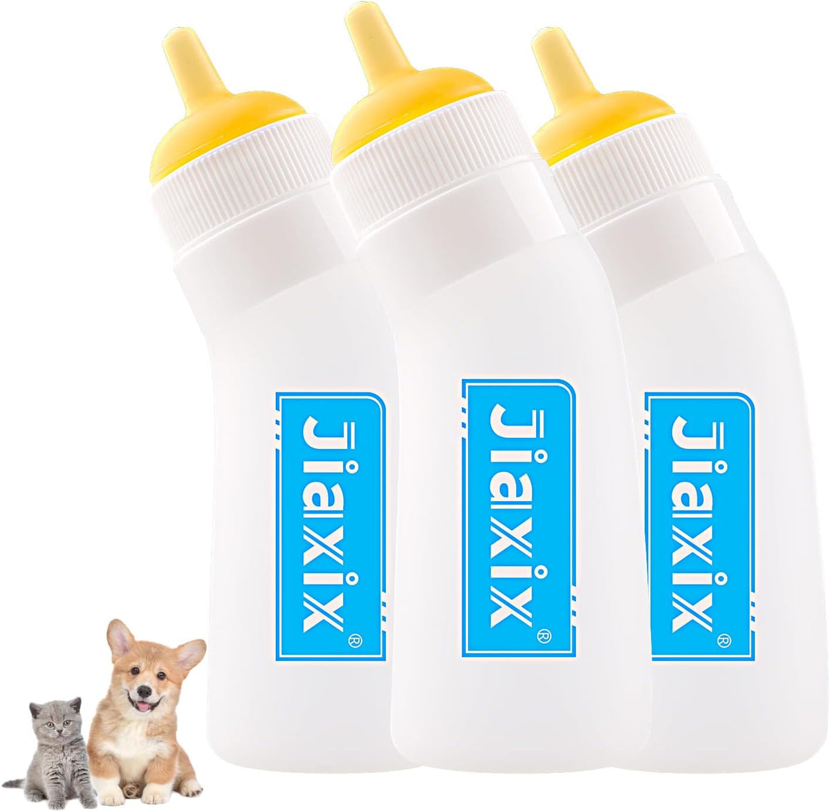 3 Pack Kitten Silicone Nursing Bottle,Silicone Feeding Nipple, Reusable Newborn Kitten Supplies, Suitable for Feeding Kitten, Puppy, Rabbit, Hamster (Yellow, Small) - Image 12