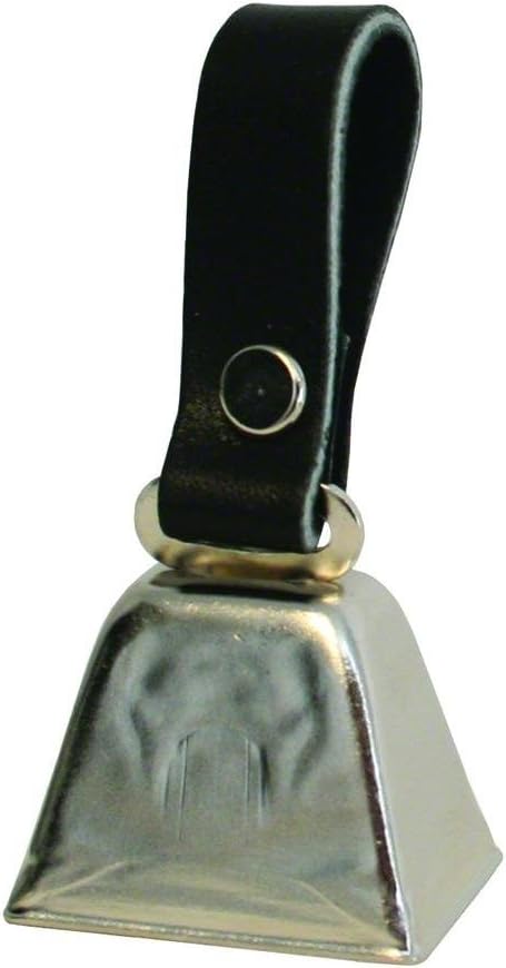 Close up of Pete Rickard DD683 hunting bell with leather strap