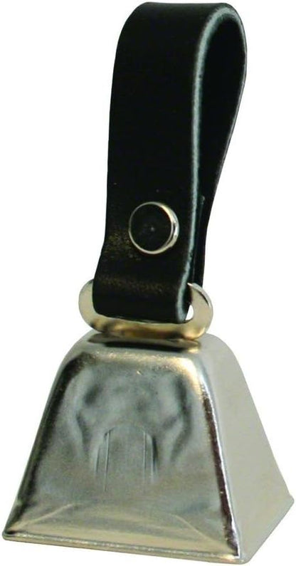 Close up of Pete Rickard DD683 hunting bell with leather strap