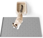 Bulkniu Large Silicone Cat Litter Mat, Waterproof/Urineproof, Litter Recycling, Easy to Clean, Soft on Kitty Paw (22"X34"- Grey) - Image 13