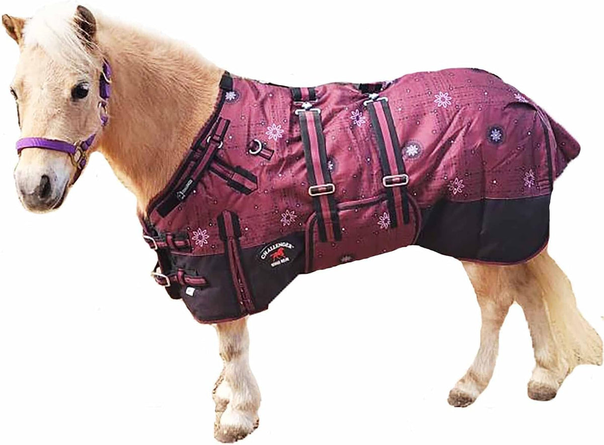 Under-belly straps and secure fit on pony blanket